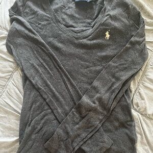 Ralph Lauren Charcoal V-Neck Sweater